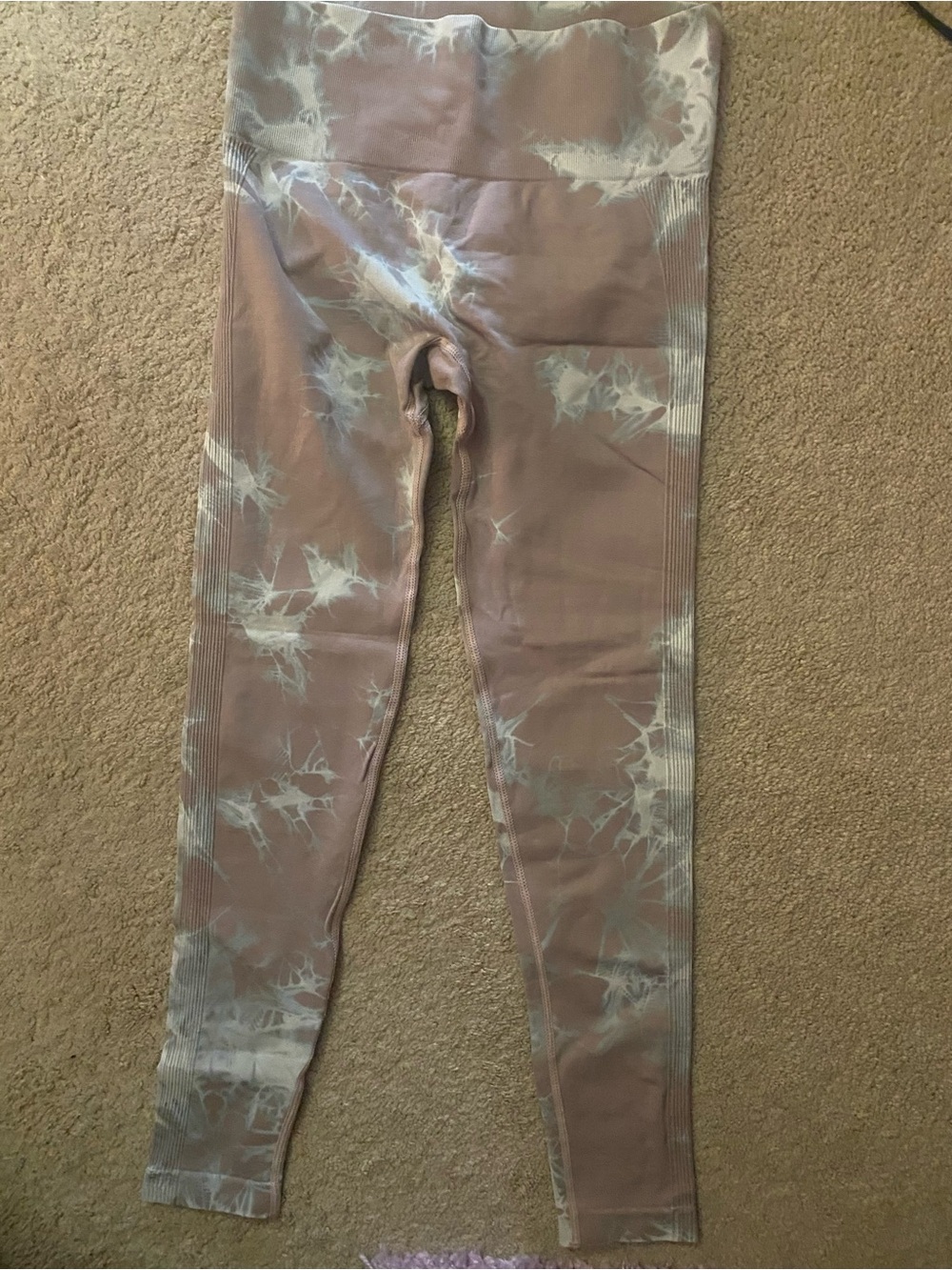 Naturyl by Niykee Tie-Dye Leggings - Mauve Pink